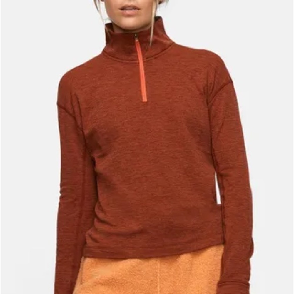Outdoor Voices Burnt Orange 
OV Fleece Half-Zip Long Sleeve Shirt Top Size: XS